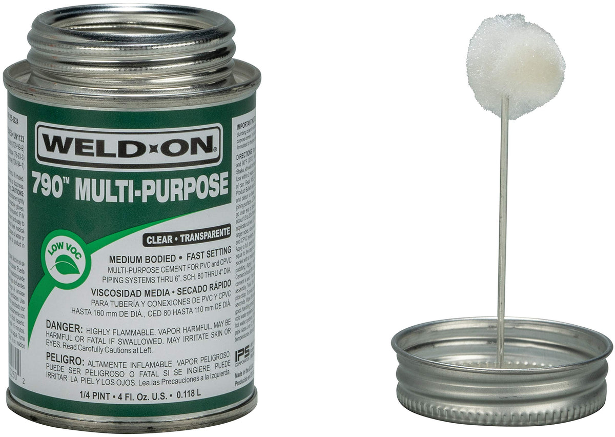 Weld-On 790 Multi-Purpose Solvent Cement, Clear, 1/4 Pint