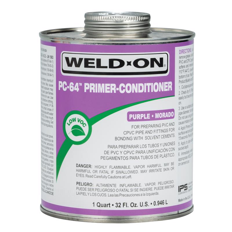 Weld-On PC-64 Purple PVC & CPVC Primer Conditioner, 1 Quart