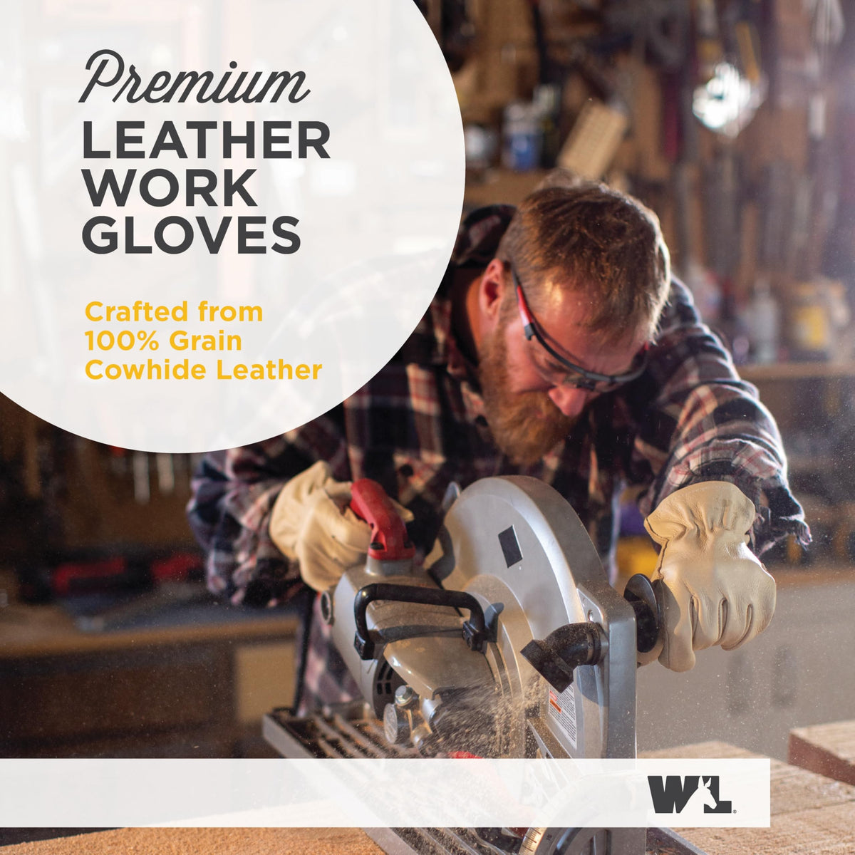 Wells Lamont Men's Cowhide Slip-On Work Gloves, XL