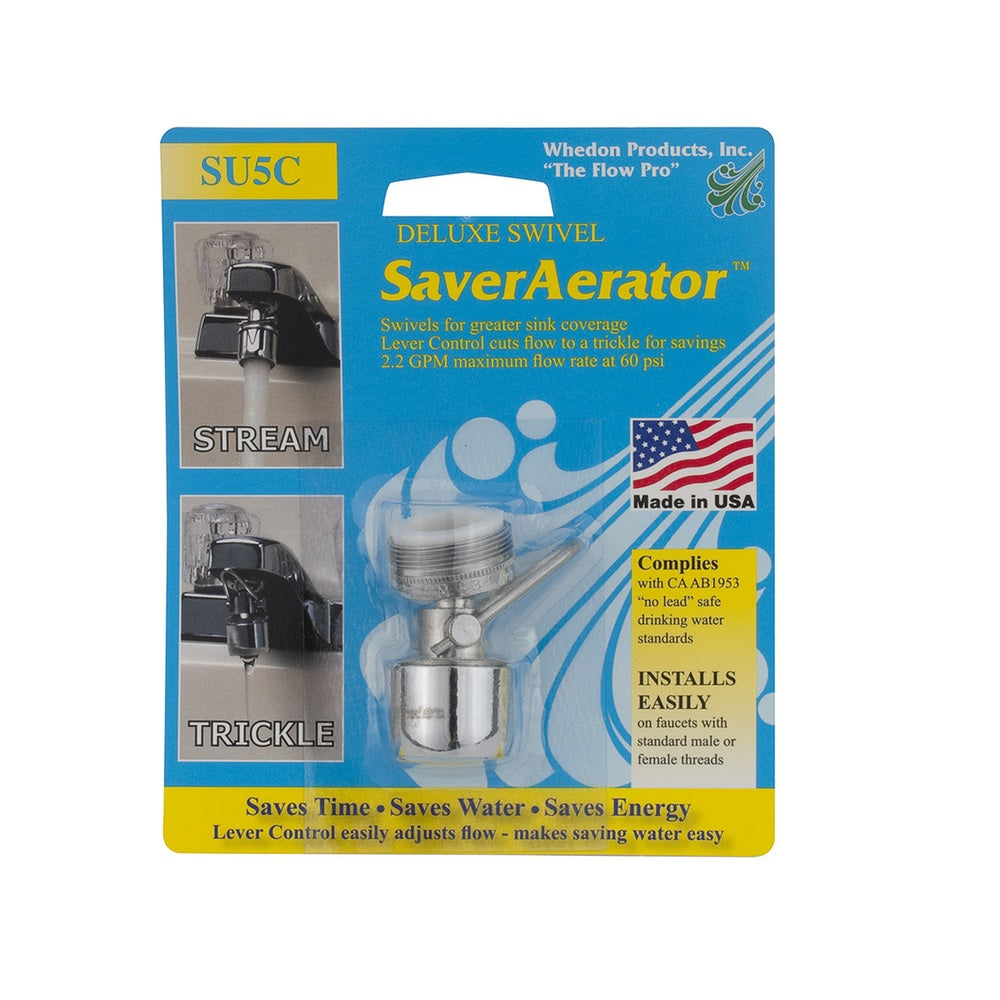 Whedon SU5C SaverAerator Dual Thread Swivel Aerator, Chrome Plated