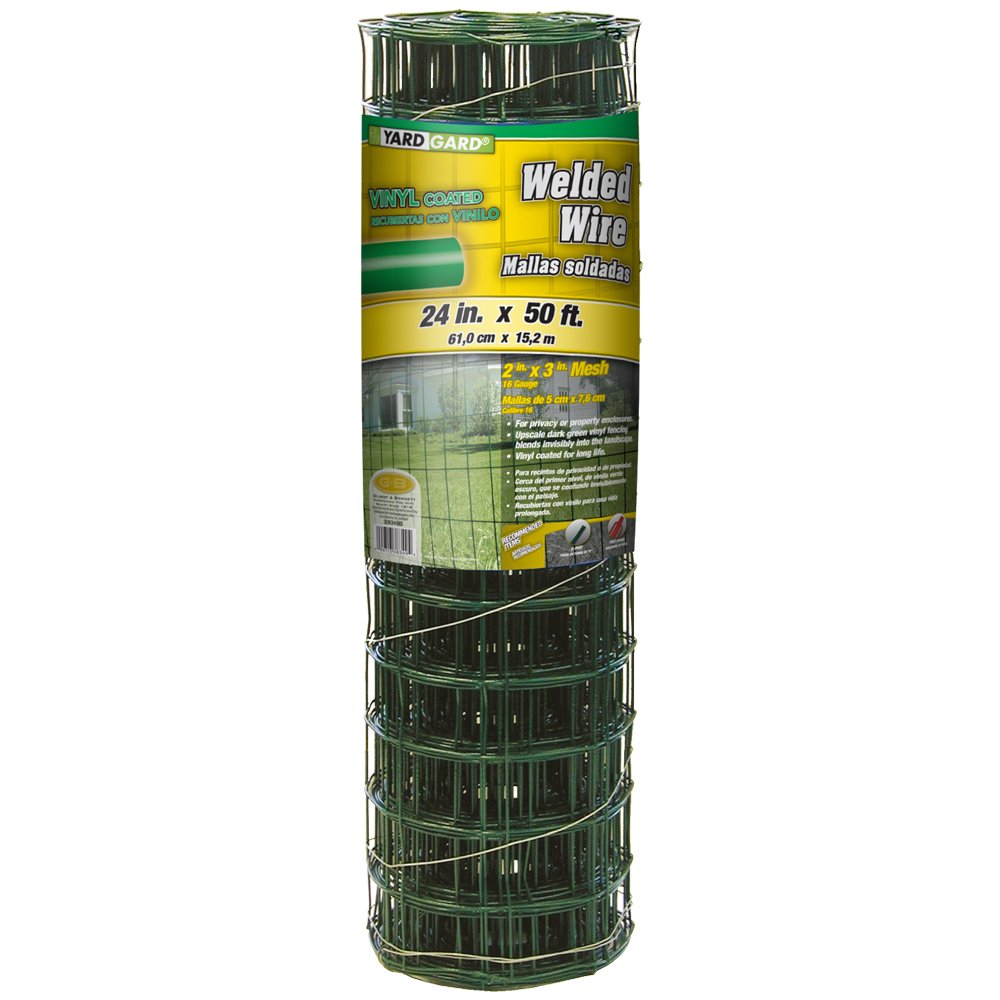YardGard 24 in. x 50 ft. 16-Gauge Green Vinyl Coated Welded Wire Fence