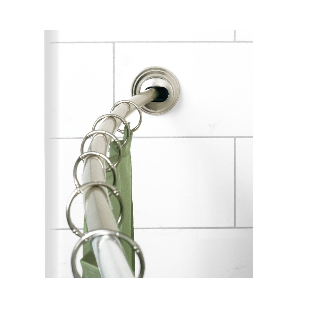 Zenna Home 35633BNP Curved Shower Rod, 72 Inch, Satin Brushed