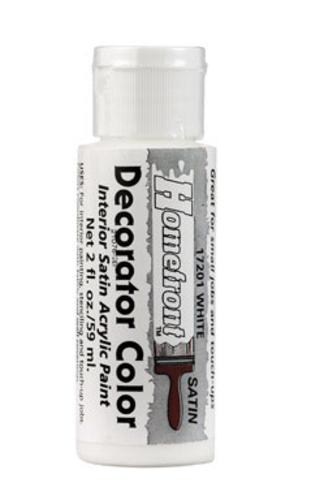 Homefront 17201N Decorator Interior Satin Acrylic Paint 2 Oz, Satin White