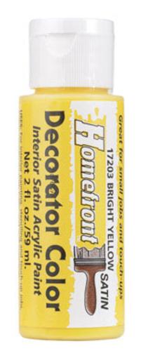 Homefront 17203N Decorator Interior Satin Acrylic Paint, Bright Yellow, 2 Oz