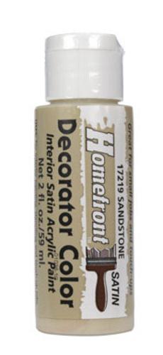 Homefront 17219N Decorator Interior Satin Acrylic Paint, Sandstone, 2 Oz