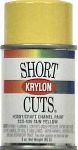 Krylon SCS-036 Short Cuts Hobby & Craft Spray Paint, Gloss, Yellow, 3 Oz