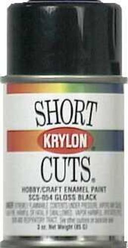 Krylon SCS-054 Short Cuts Hobby & Craft Spray Paint, Gloss, Black, 3 Oz