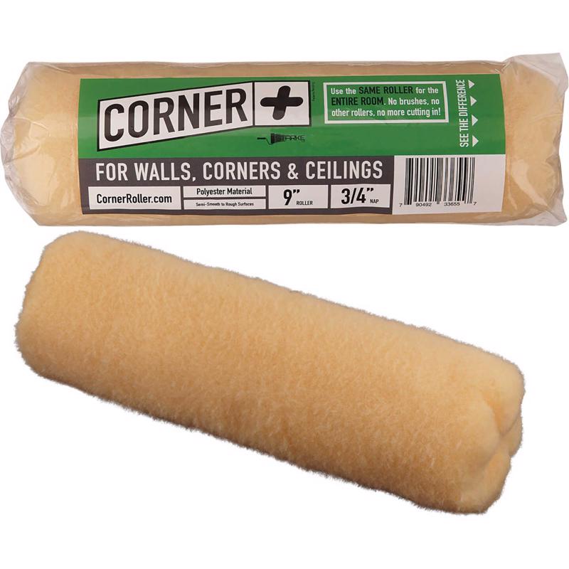 Corner + Roller 76534 Polyester Paint Roller Cover, Beige, 9 inches X 3/4 inches
