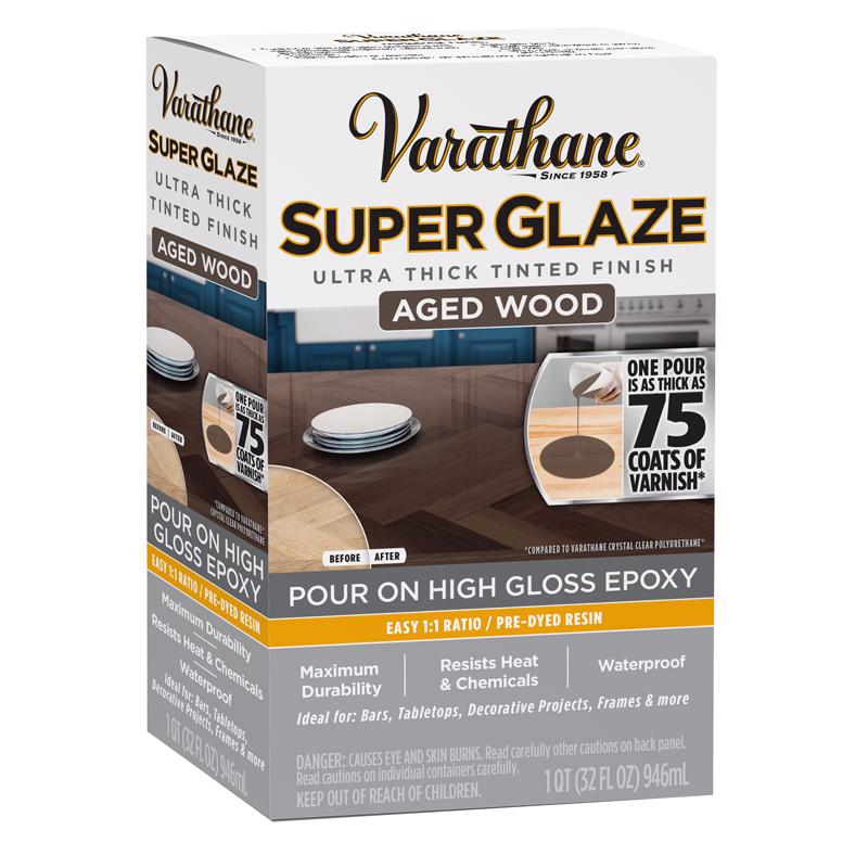 Varathane 363904 Super Glaze High-Gloss Aged Wood Glaze, 1 Quart