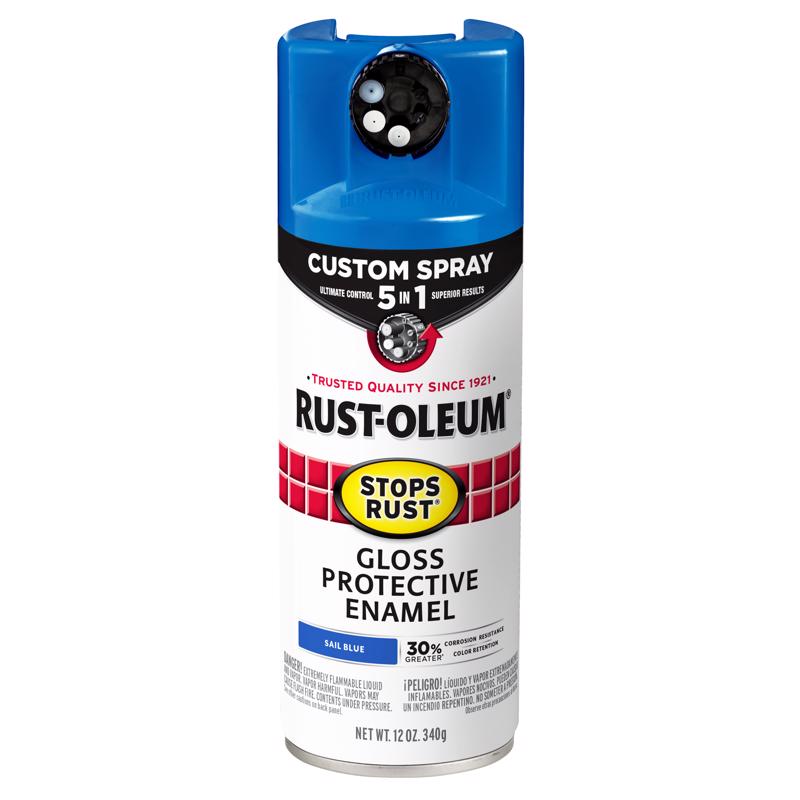 Rust-Oleum 376896 Stops Rust Gloss Protective Enamel Spray, Sail Blue, 12 oz