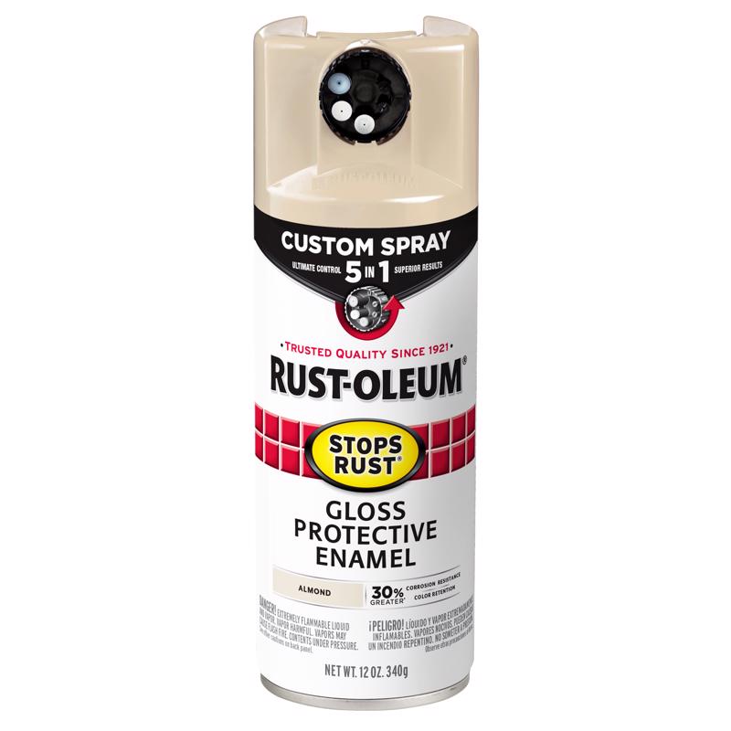 Rust-Oleum 376900 Stops Rust Gloss Protective Enamel Spray, Almond, 12 oz