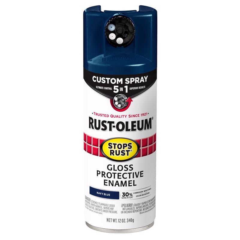 Rust-Oleum 376904 Stops Rust Gloss Protective Enamel Spray, Navy Blue, 12 oz