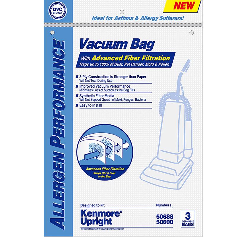 DVC KER-1468A Kenmore Upright Vacuum Bags, White
