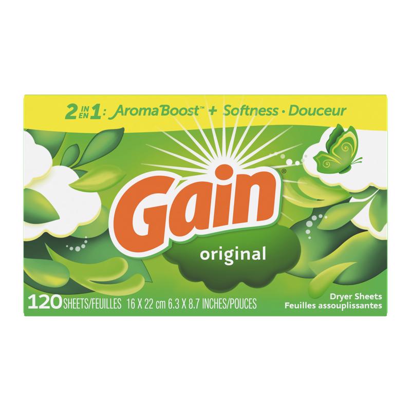 Gain 80735037 Original Scent Dryer Sheets, 120 Count