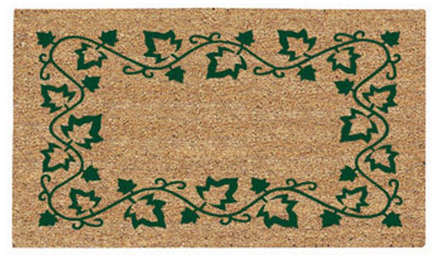 Uscoa 77FLIBG627 Door Mat, 15.75" x 27", Tan/Green