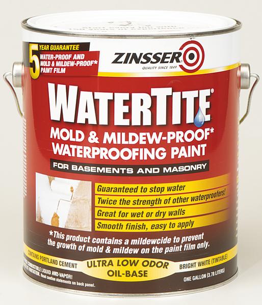 Zinsser 05001 Watertite Mold & Mildew Proof Waterproofing Paint, 1 Gallon