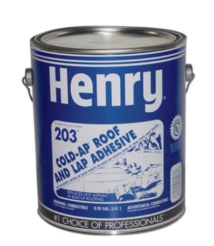 Henry HE203042 Cold-Ap Roof And Lap Adhesive, 0.9 Gallon, Black