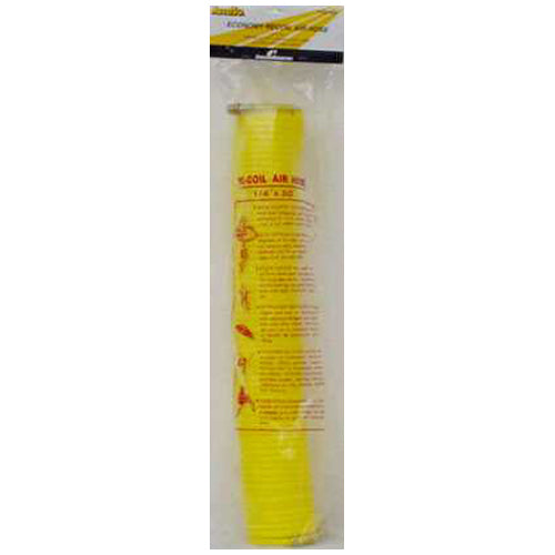 Amflo 450E-RET Recoil Air Hose, Brass, Yellow, 1/4" x 50', 200 PSI