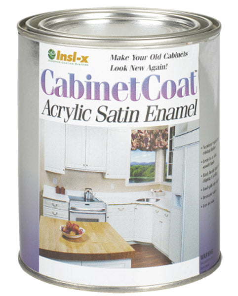 Insl-X CC-4510-04 Cabinet Coat Acrylic Satin Enamel, 1Qt, Satin White