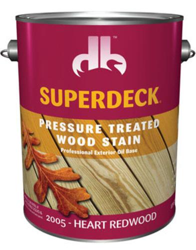 Superdeck DB-2005-4 Transparent Wood Stain And Sealer, Heart Redwood, 1 Gal
