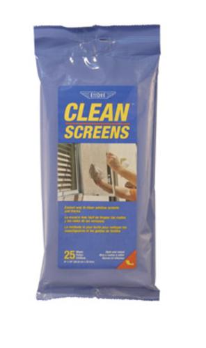 Ettore 30155 Clean Screens Wipes, 8" x 10", Pk/25