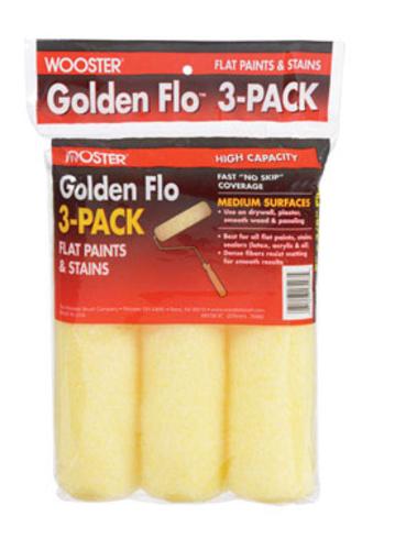 Wooster RR726-9 Roller Cover Golden Flo 9"X3/8" Pack 3