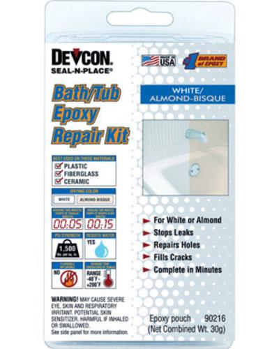 Devcon 90216 Seal-N-Place Bath Tub Epoxy Repair Kit, 30 Gram