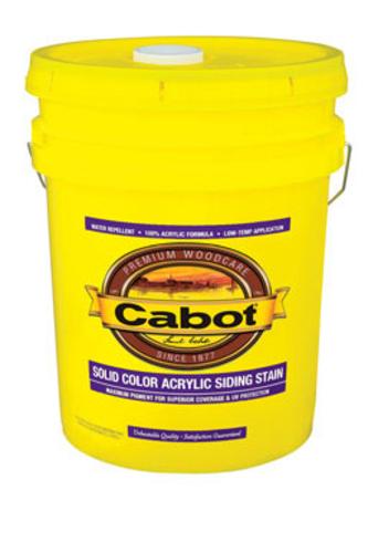 Cabot 05-0812 Solid Color Acrylic Siding Stain, 5 Gallon, Ultra White