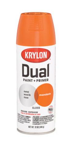 Krylon K08815000 Dual Paint & Primer One Spray Paint, 12 Oz, Mandarin