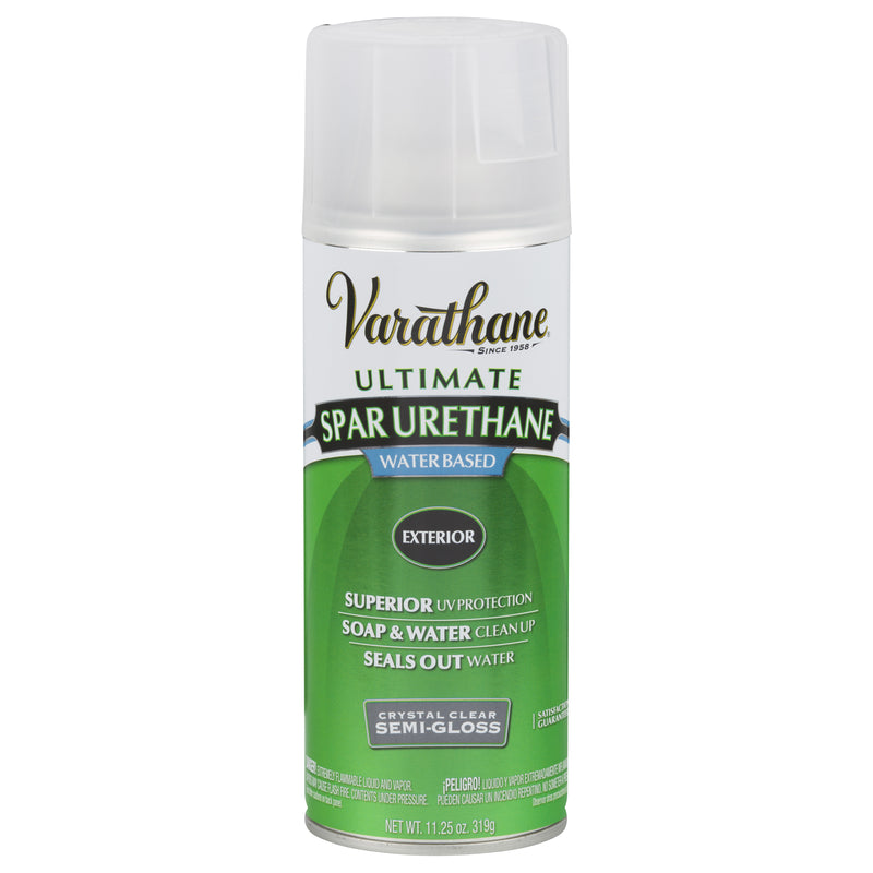 Varathane 250181 Ultimate Water-Based Spar Urethane Spray, Crystal Clear, 11.25 Oz