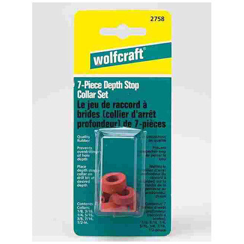Wolfcraft 2758 Drill Stop Set-Rubber - 7Piece