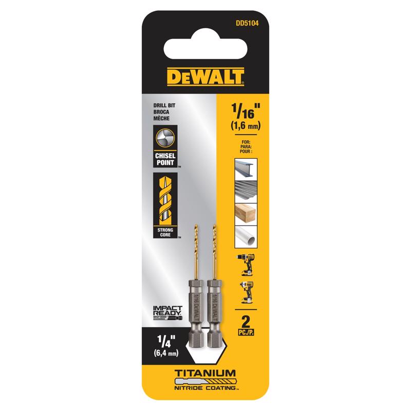 DeWalt DD5104 Impact Ready Drill Bit, 1/16 Inch