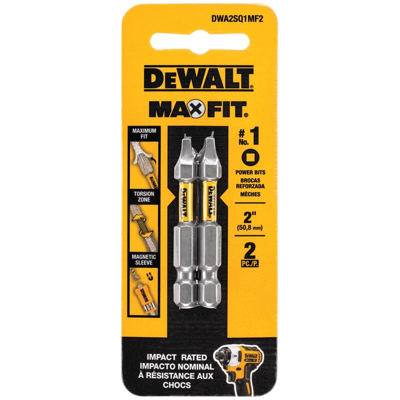 DeWalt DWA2SQ1MF2 Max Fit Square Screwdriver Bit, 2 Inch