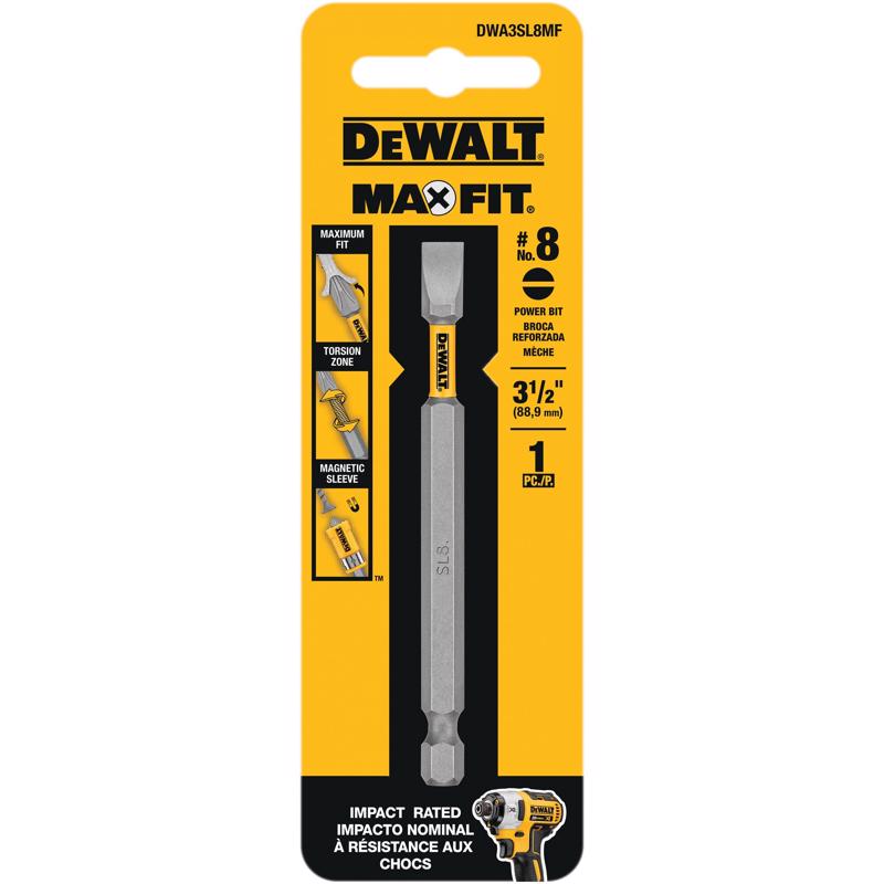 DeWalt DWA3SL8MF Max Fit Slotted Screwdriver Bit, #8 x 3.5 Inch