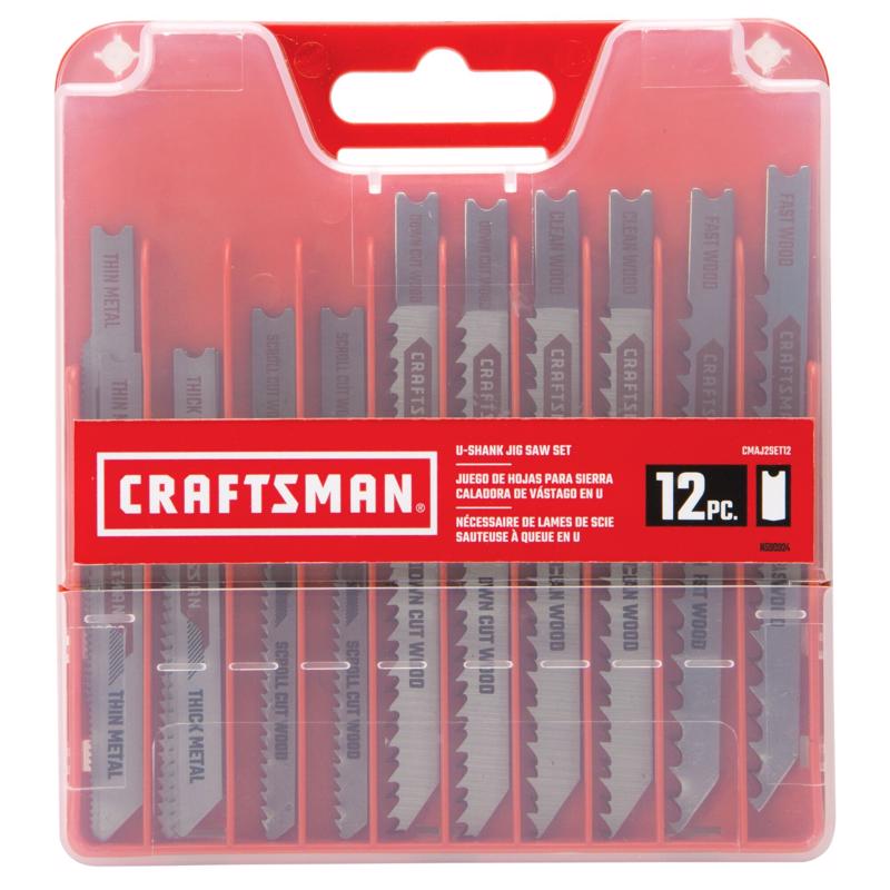 Craftsman CMAJ2SET12 U-Shank Jig Saw Blade Set, High Carbon Steel