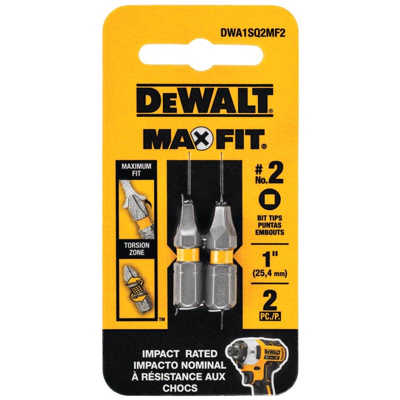 DeWalt DWA1SQ2MF2 Max Fit Square Screwdriver Bit Set, #2 x 1 Inch