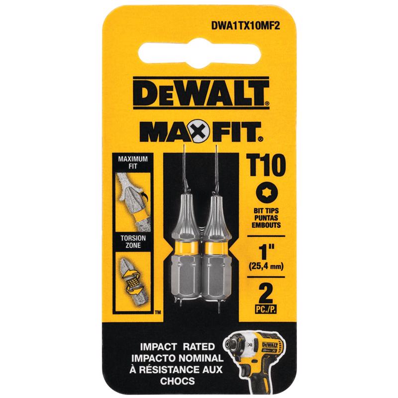 DeWalt DWA1TX10MF2 Max Fit Torx Screwdriver Bit Set, #10 x 1 Inch