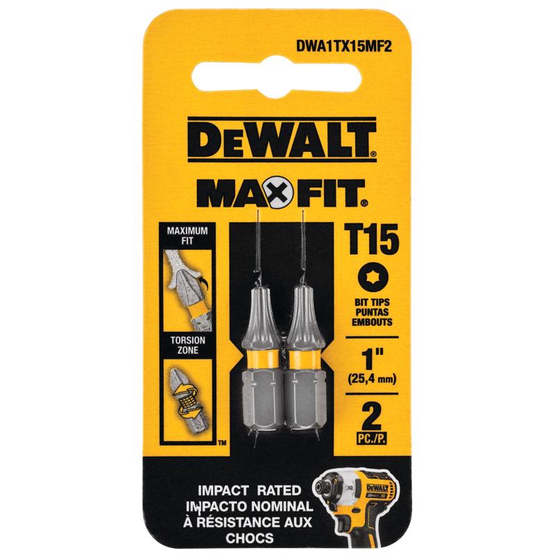 DeWalt DWA1TX15MF2 Max Fit Torx Screwdriver Bit Set, #15 x 1 Inch