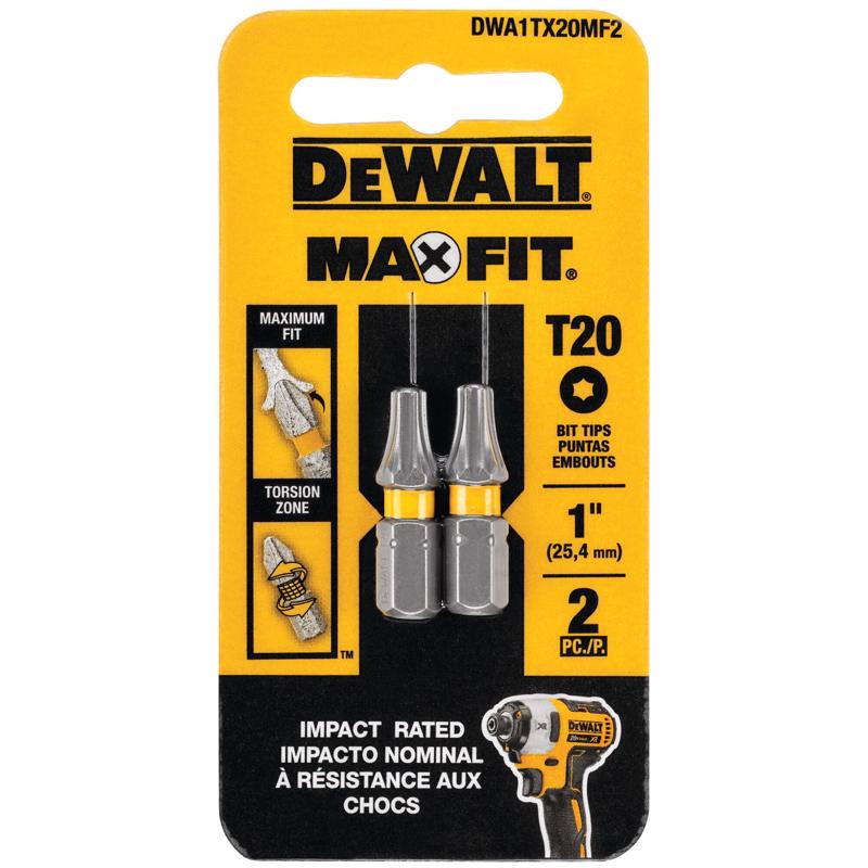 DeWalt DWA1TX20MF2 Max Fit Torx Screwdriver Bit Set, #20 x 1 Inch