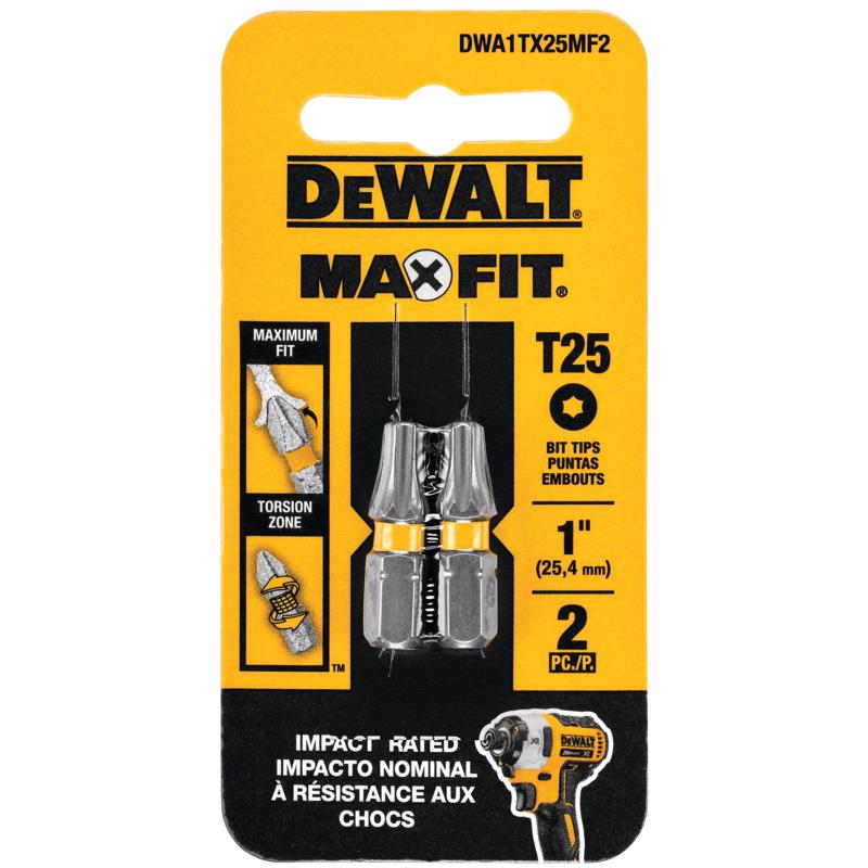 DeWalt DWA1TX25MF2 Max Fit Torx Screwdriver Bit Set, T25 x 1 Inch