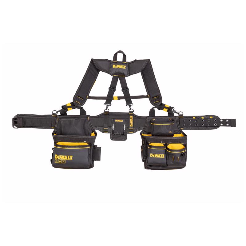 DeWalt DWST540602 Professional Tool Belt with Suspenders, Black/Yellow, 25 Pockets