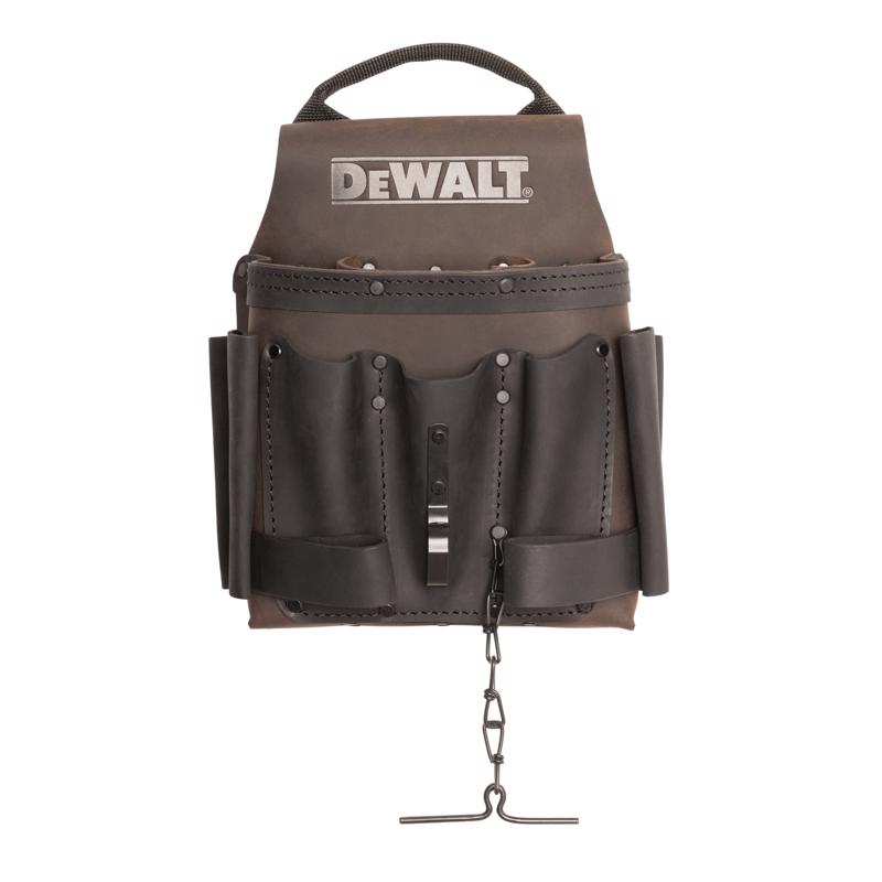 DeWalt DWST550114 Leather Electrician's Pouch, Brown, 8 Pockets