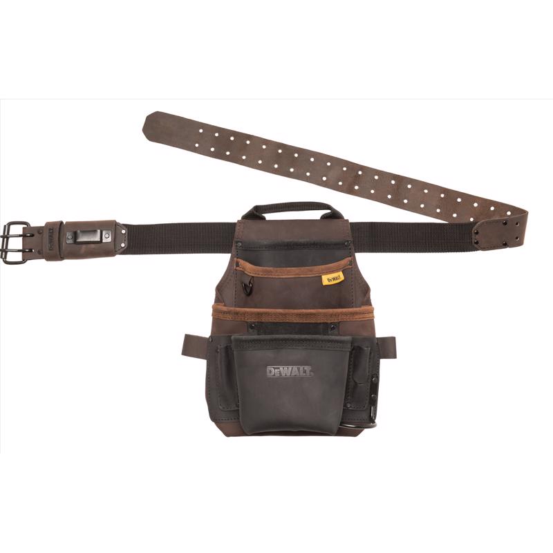 DeWalt DWST550115 Leather Tool Pouch, Brown, 12 Pockets