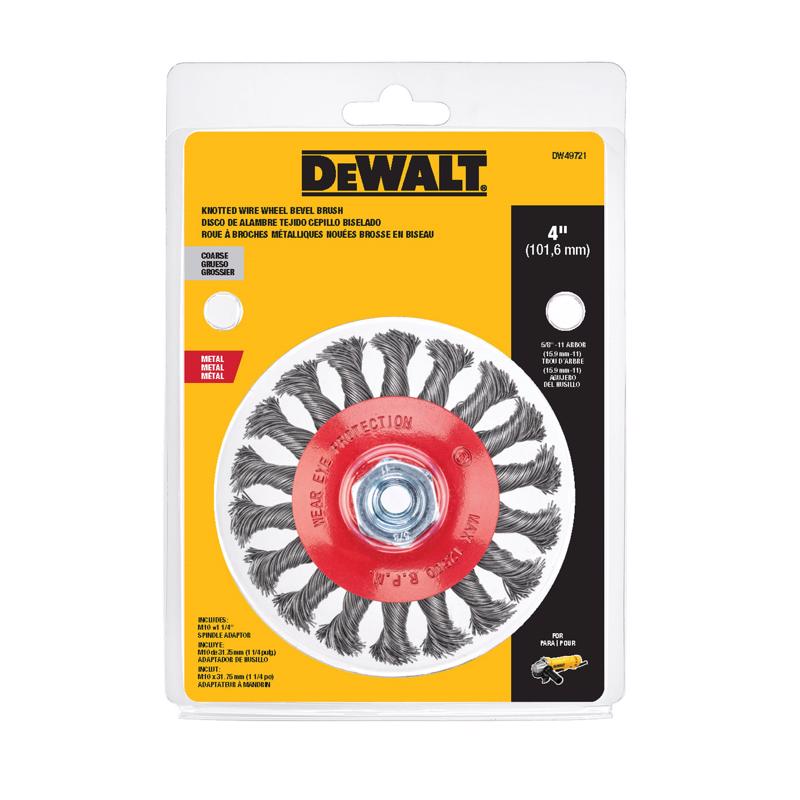 DeWalt DW49721 Knotted Wire Wheel Brush, 4 Inch, Metal