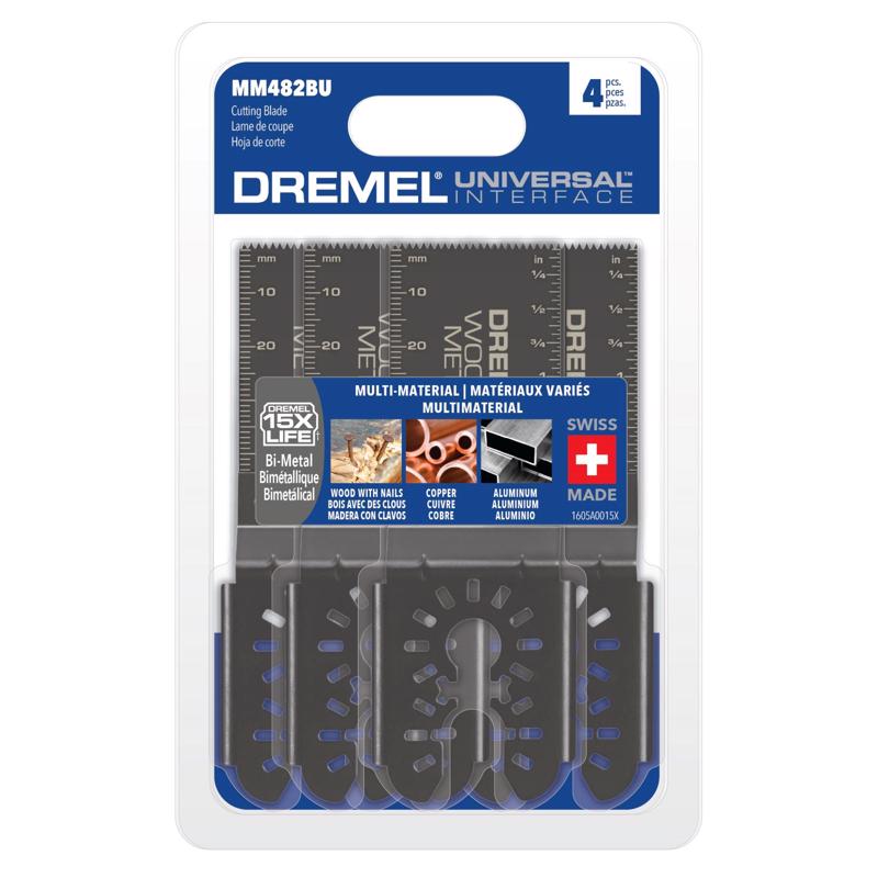 Dremel MM482BU-4 Flush Cut Oscillating Blade Set, 1-1/4 Inch