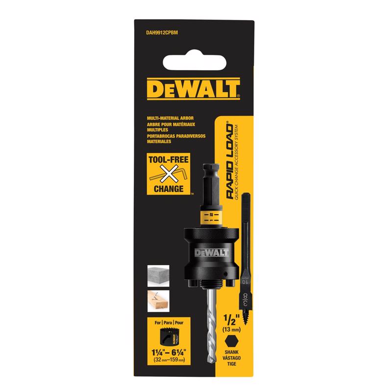 DeWalt DAH9912CPBM Rapid Load Universal Hole Saw Arbor, 1-1/4 inches - 6-1/4 inches