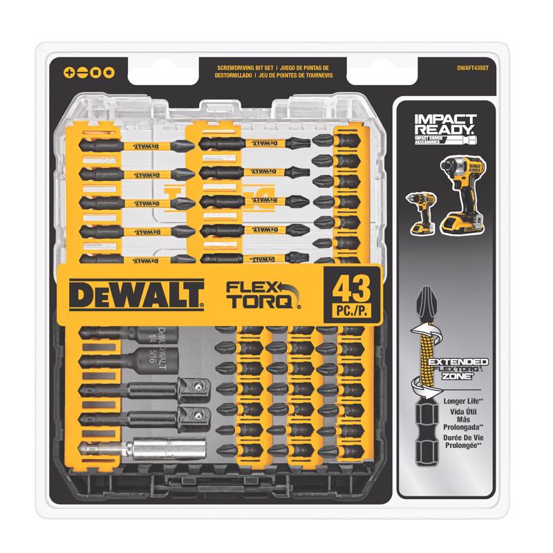 DeWalt DWAFT43SET FlexTorq Screwdriving Bit Set, 1/4 Inch