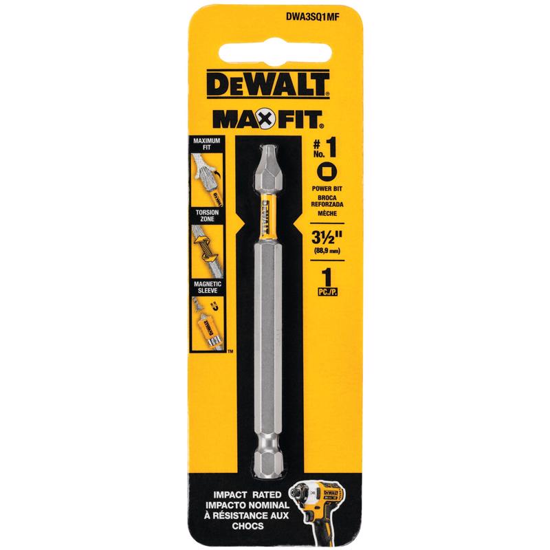DeWalt DWA3SQ1MF Max Fit Square Screwdriver Bit, #1 x 3-1/2 Inch