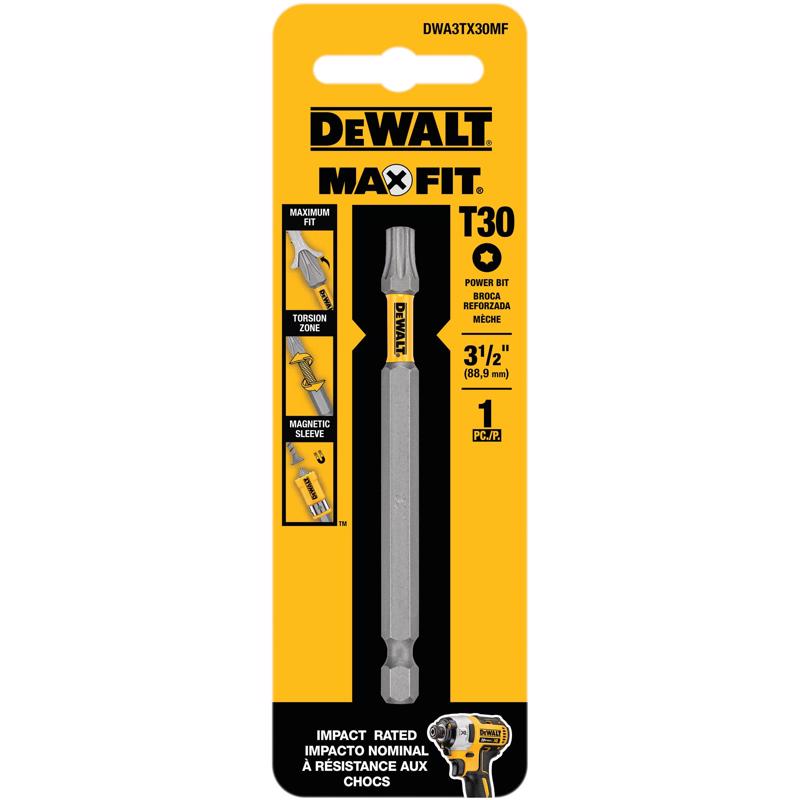 DeWalt DWA3TX30MF Max Fit Torx Screwdriver Bit, #30 x 3-1/2 Inch