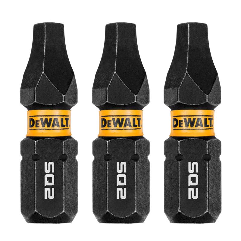DeWalt DWAF1SQ2IR3 FlexTorq Square Impact Driver Bit Set, #2 x 1 Inch